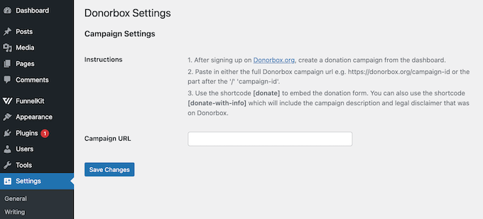 The DonorBox fundraising WordPress plugin 