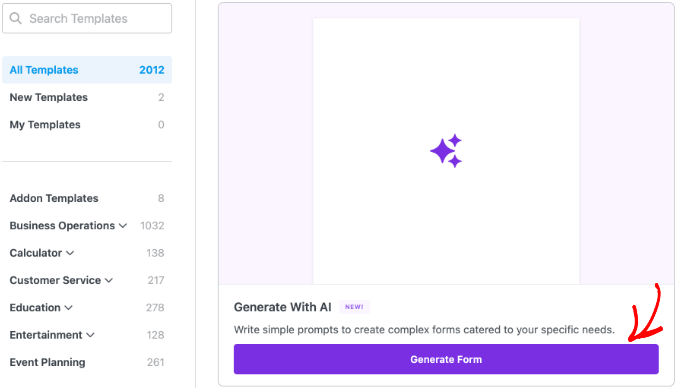 Generate a Form With AI in WPForms