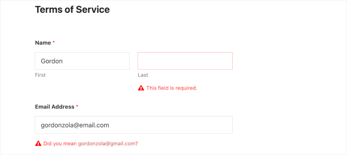 Checking form validation