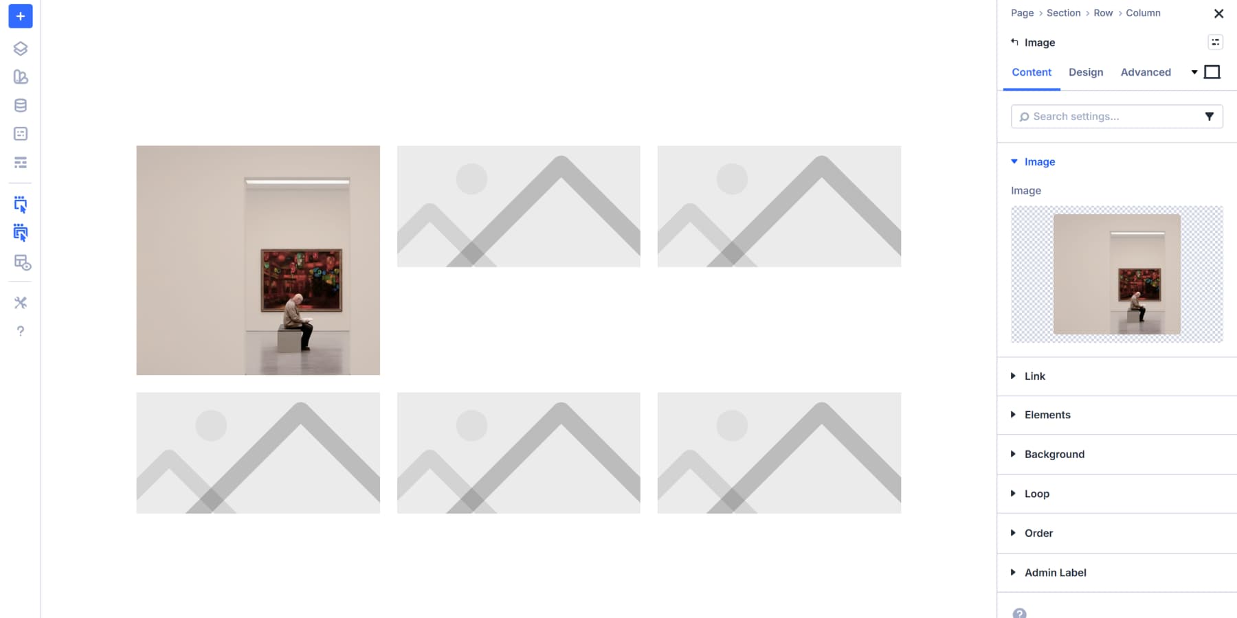A screenshot of replacing the placeholder images with actual images