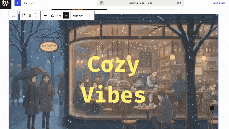 Video background for cover block