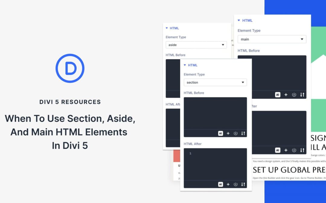 When To Use Section, Aside, And Main HTML Elements In Divi 5