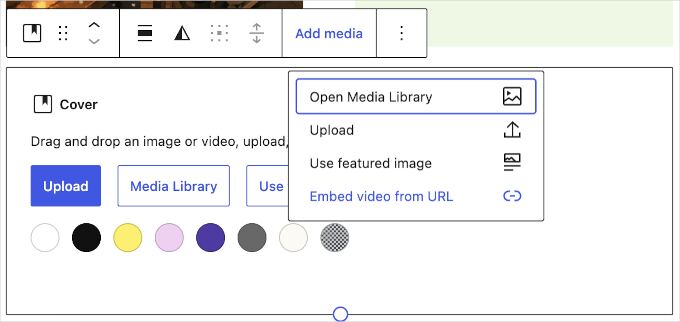 Embed video via URL in cover block