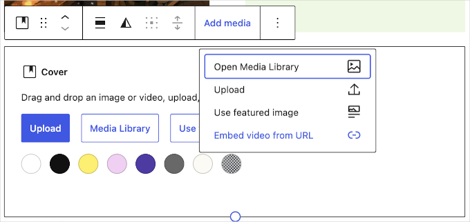 Embed video via URL in cover block
