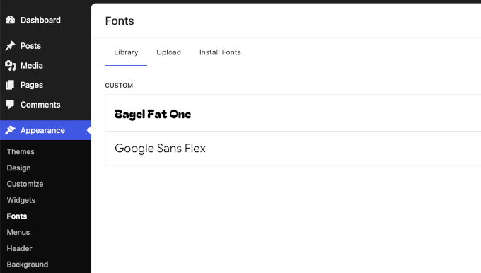 Font library is now available for classic themes