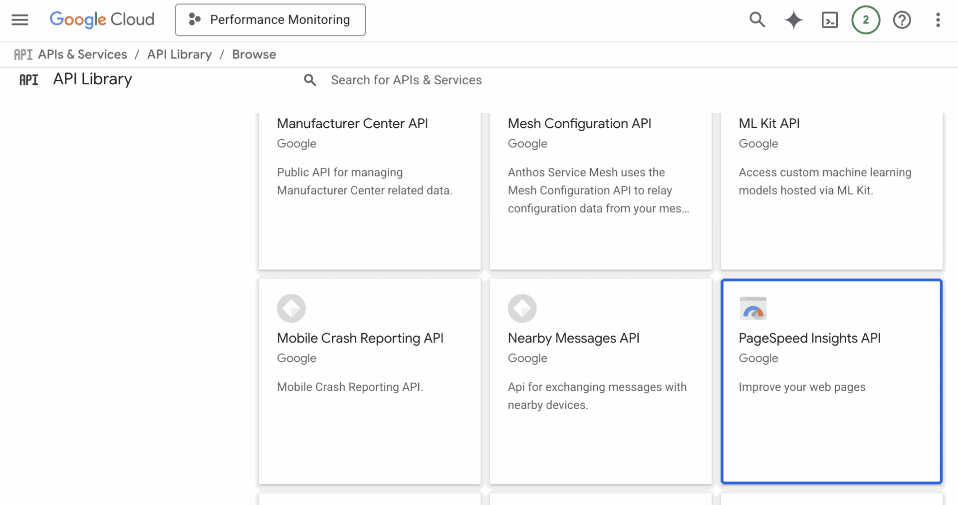 Google Cloud API library