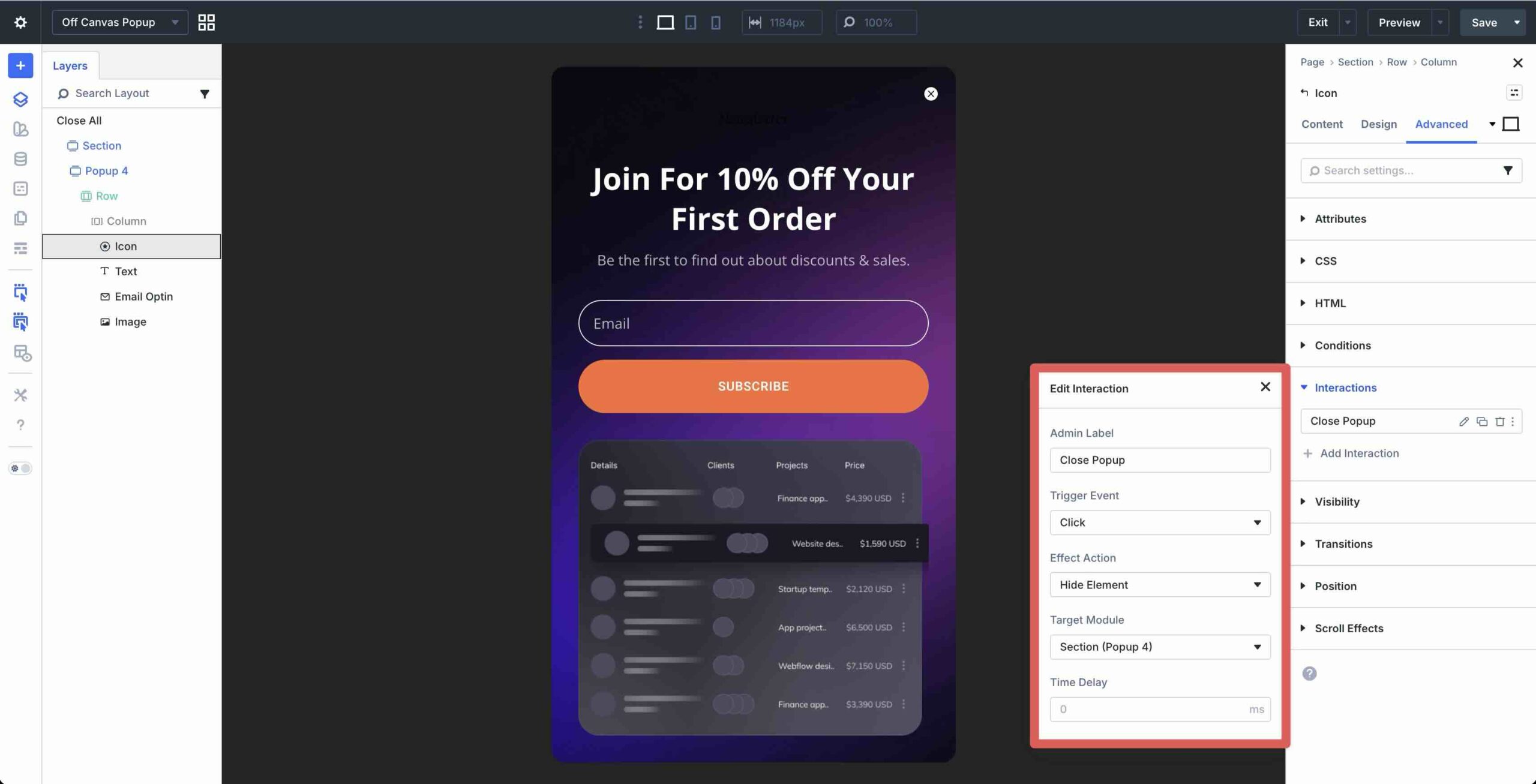 close popup Interaction settings