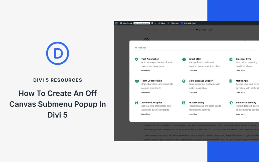 How To Create An Off Canvas Services Popup In Divi 5