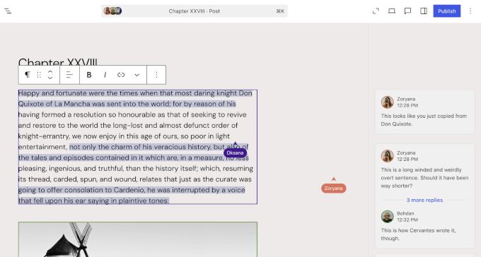 Real time collaboration example