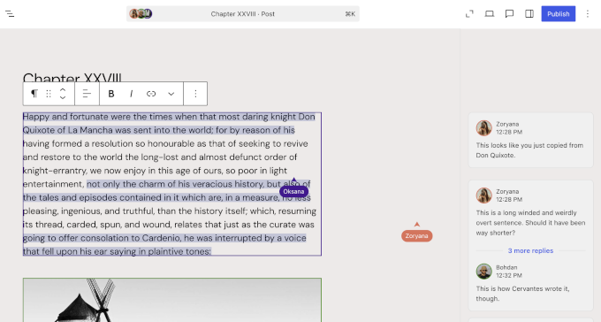 Real time collaboration example
