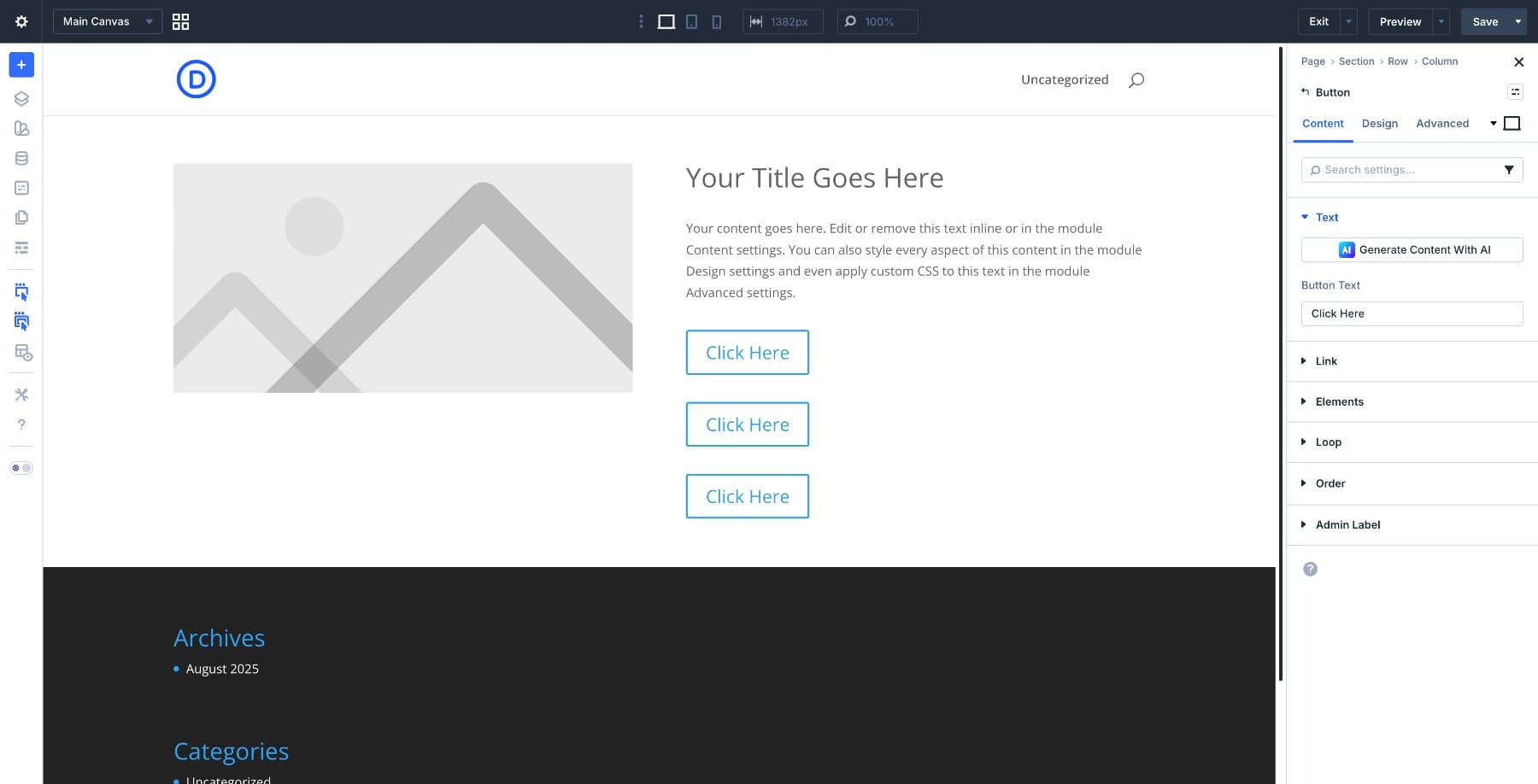 sample layout