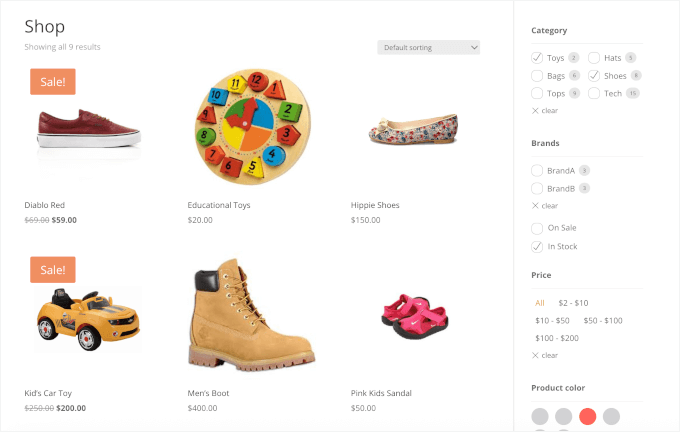 Themify's multiple filters