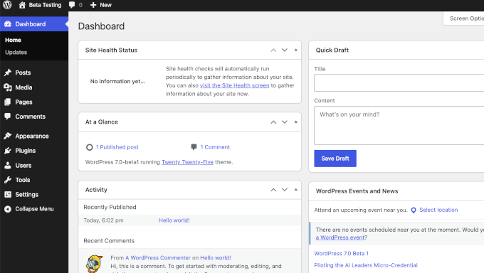 WordPress admin design refresh