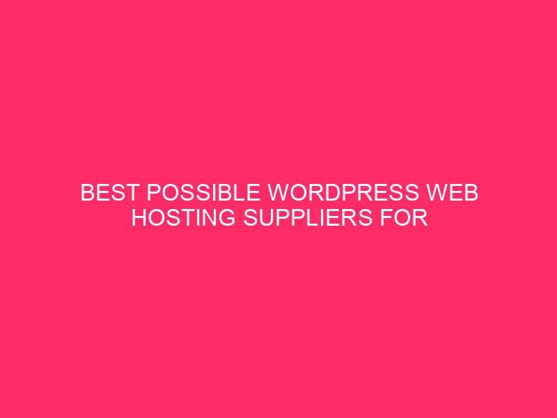Best possible WordPress Web hosting Suppliers For Small Companies: Rocket Gas For…