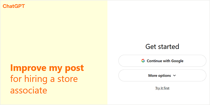 ChatGPT website