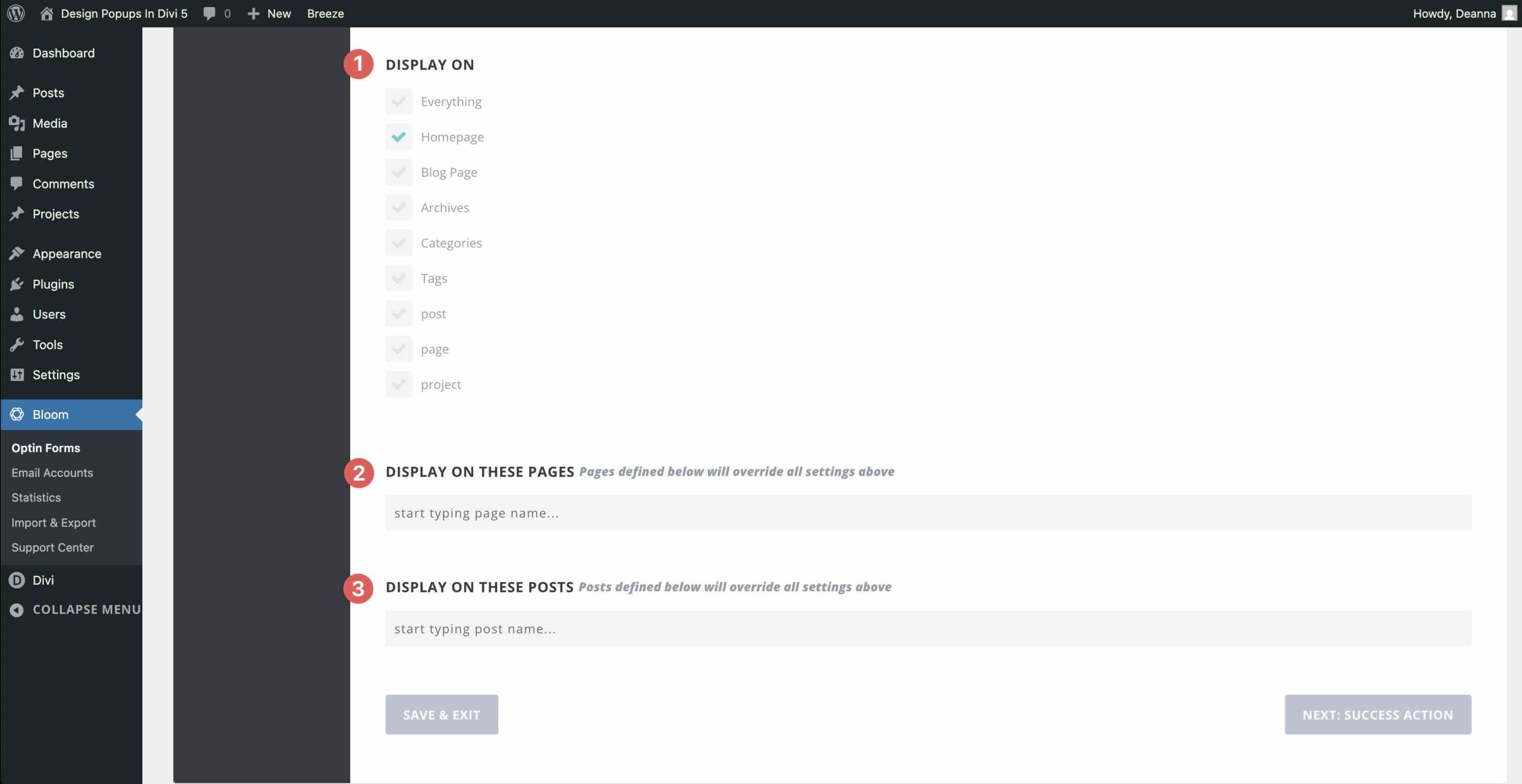 display settings