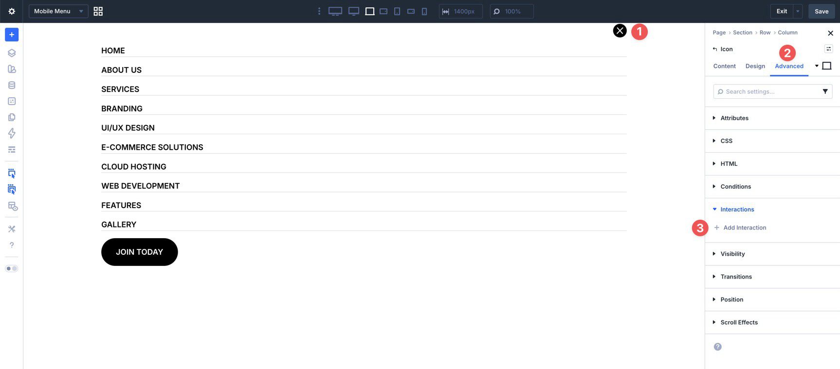 Divi 5 interactions