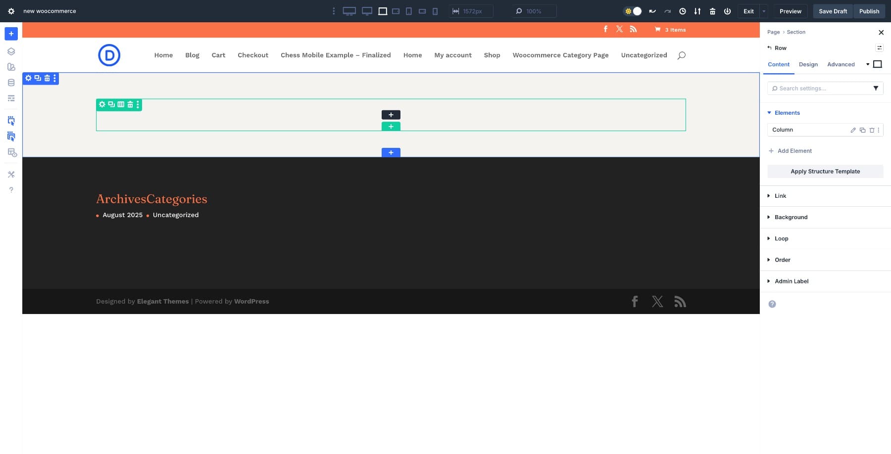 Add a row in Divi 5