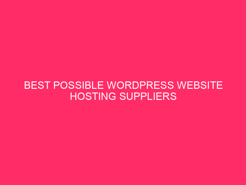 Best possible WordPress Website hosting Suppliers For Small Companies – Your Kansas…