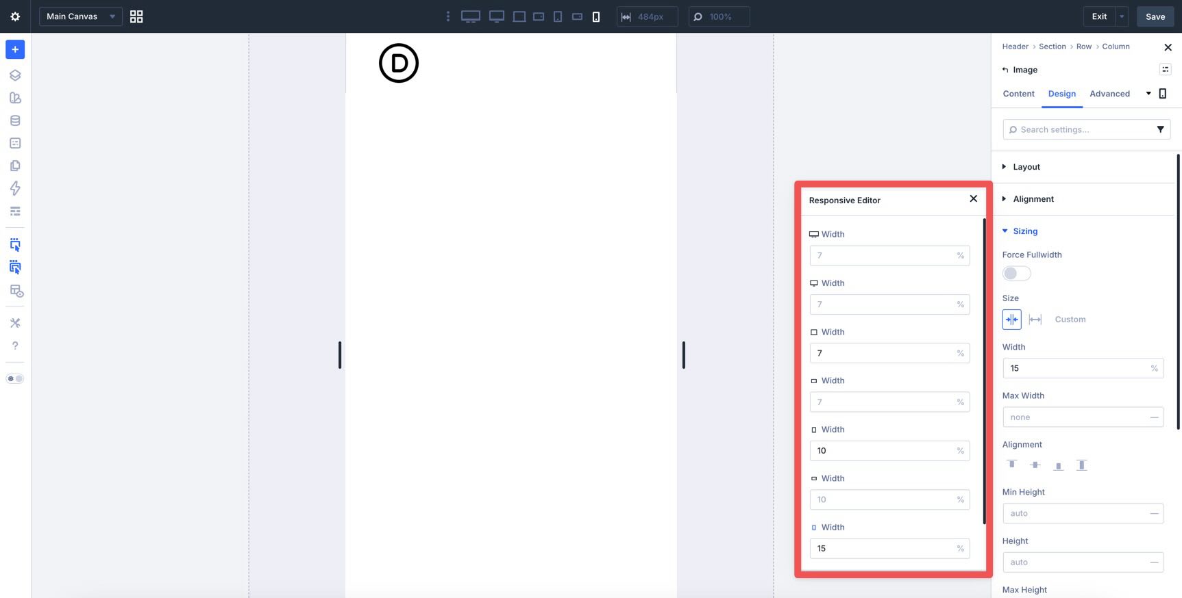 responsive editing in Divi 5
