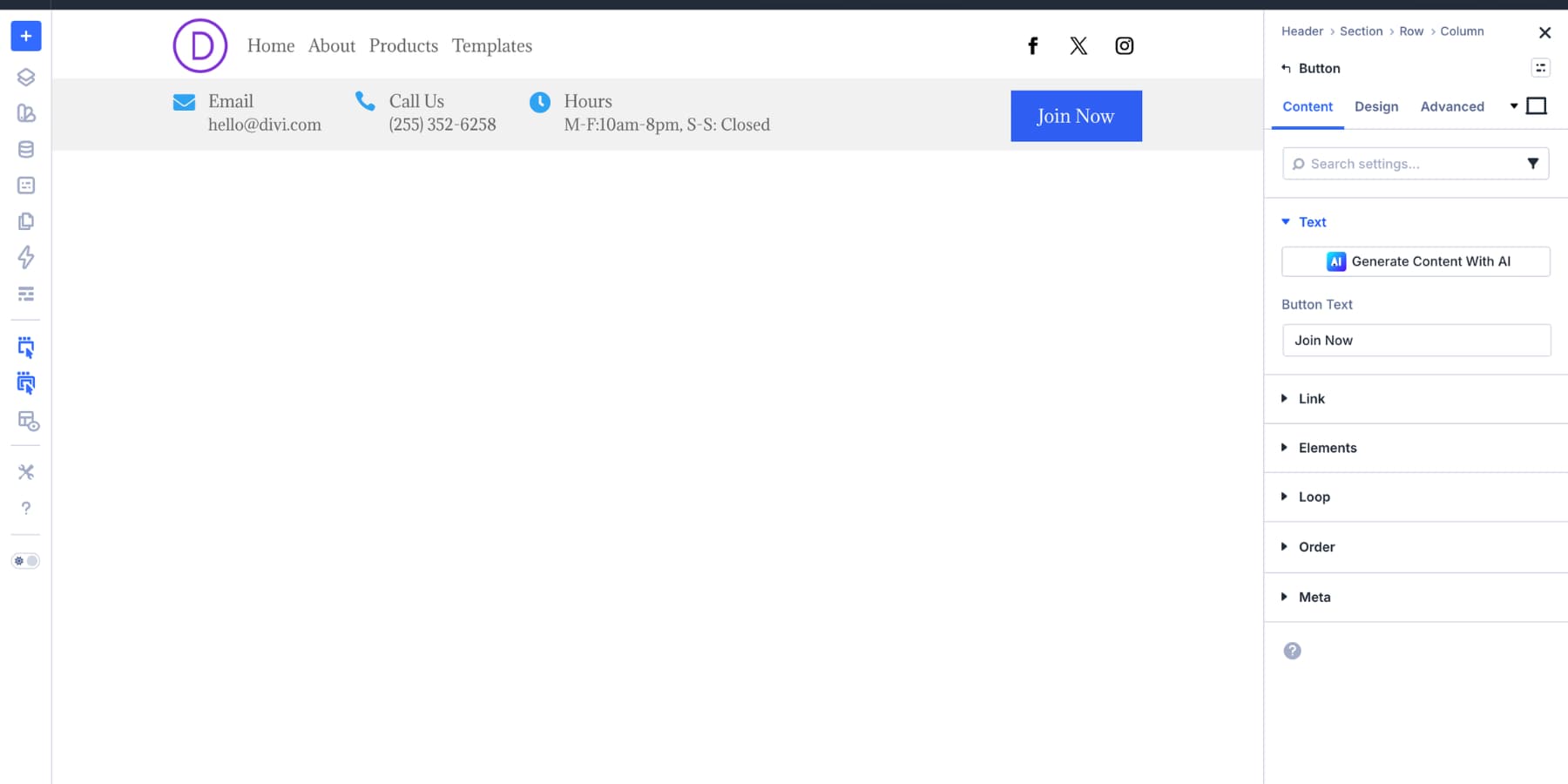 Adding a CTA Button module to the second row of a Divi 5 header