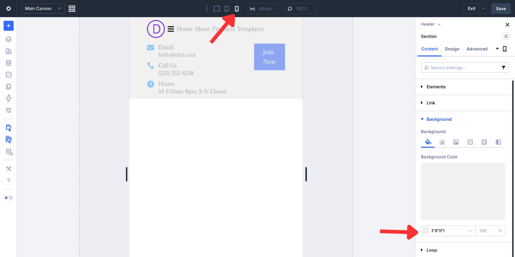 Setting a flat mobile background color for a Divi 5 header