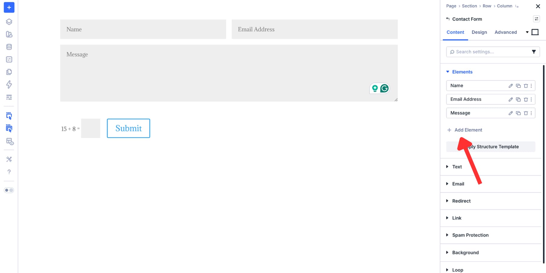 A screenshot of the Add New Field button in the Divi 5 Contact Form module