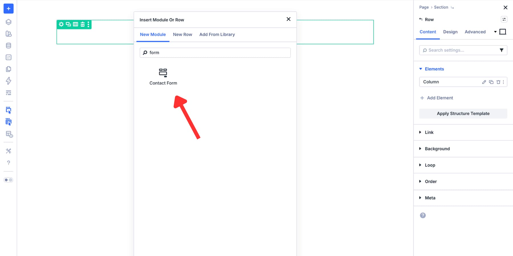 A screenshot of the Contact Form module icon in Divi 5