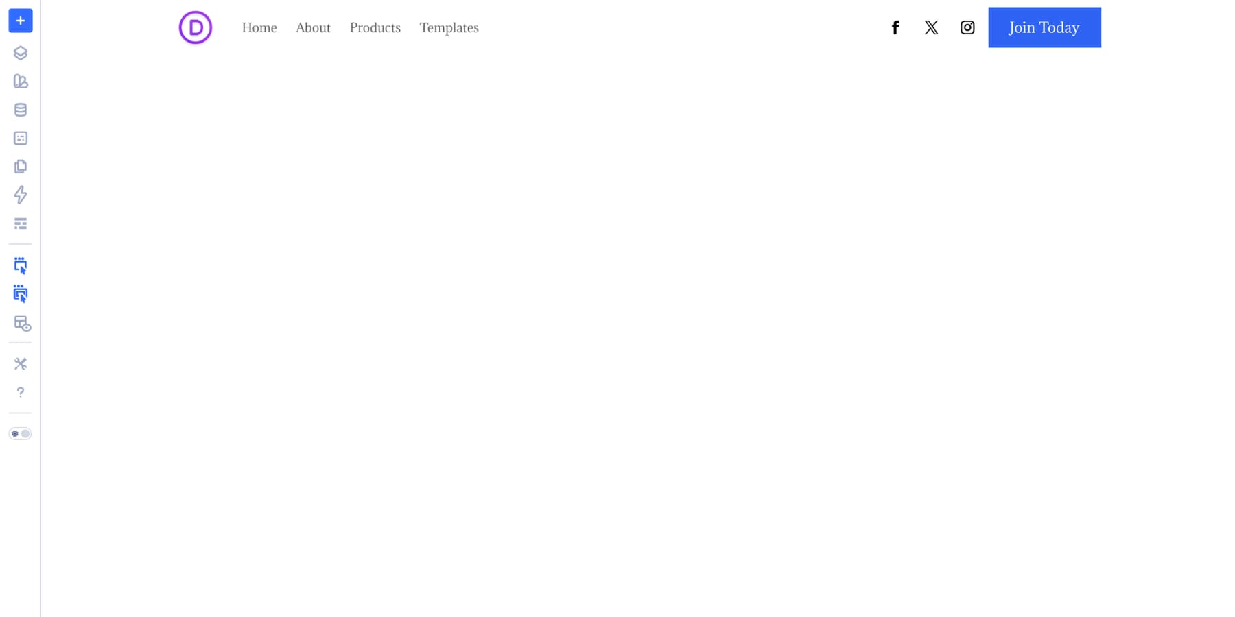 Adding icons, social links, and a CTA to the second column of a Divi 5 header