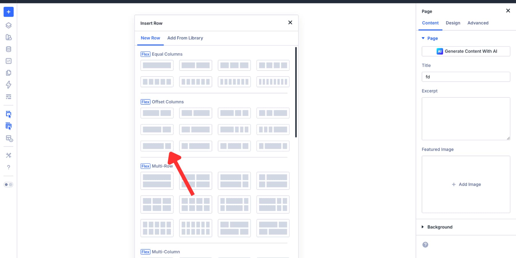 Using an offset column template for a single-row Divi 5 header