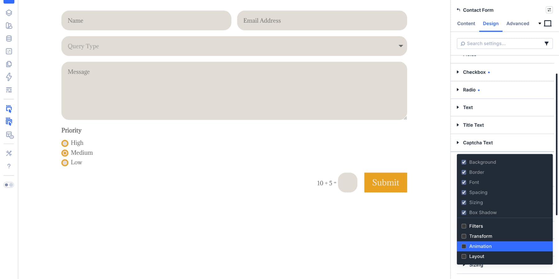 A screenshot of Composable Settings options in Divi 5