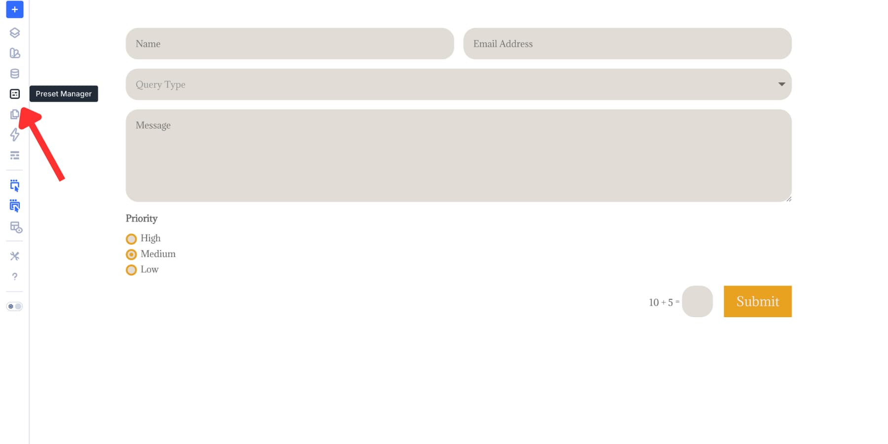 A screenshot of the Preset Manager icon in the Divi 5 sidebar