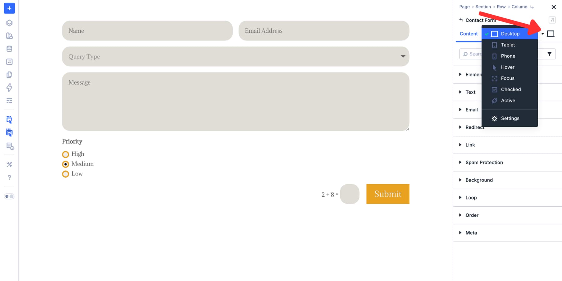 A screenshot of the focus, checked, and active states in Divi 5