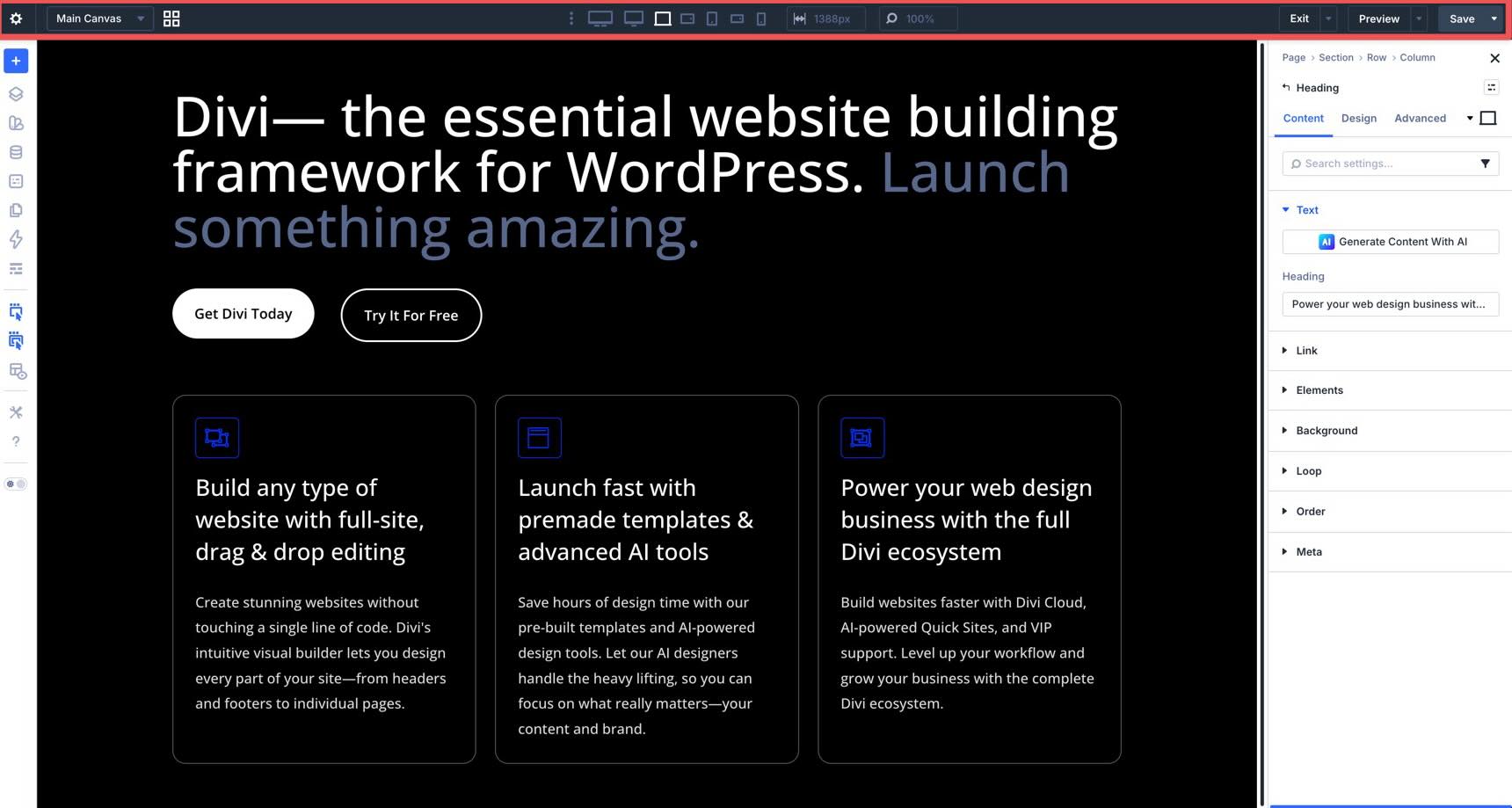 Divi 5 Page Bar