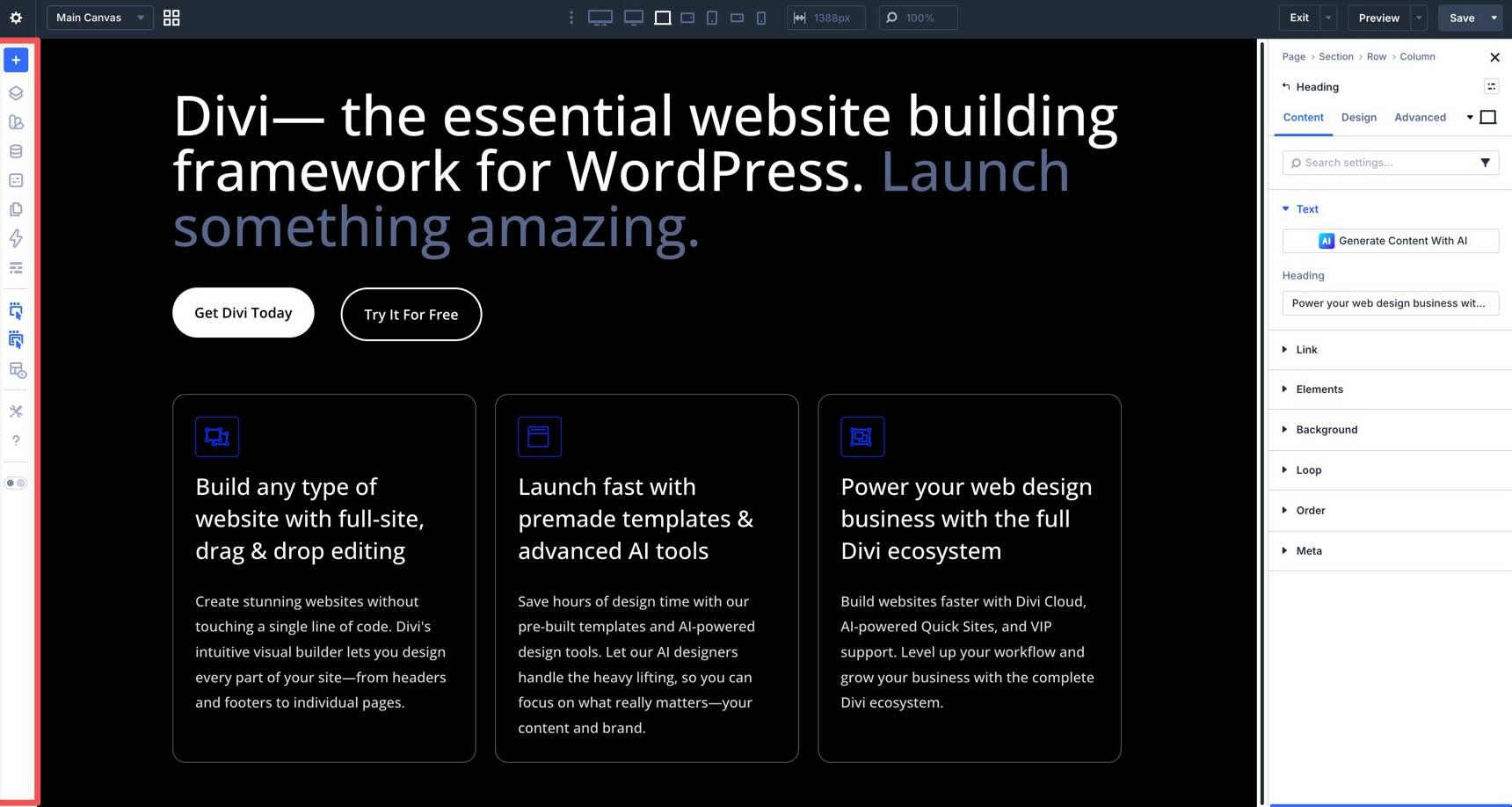 Divi 5 left sidebar