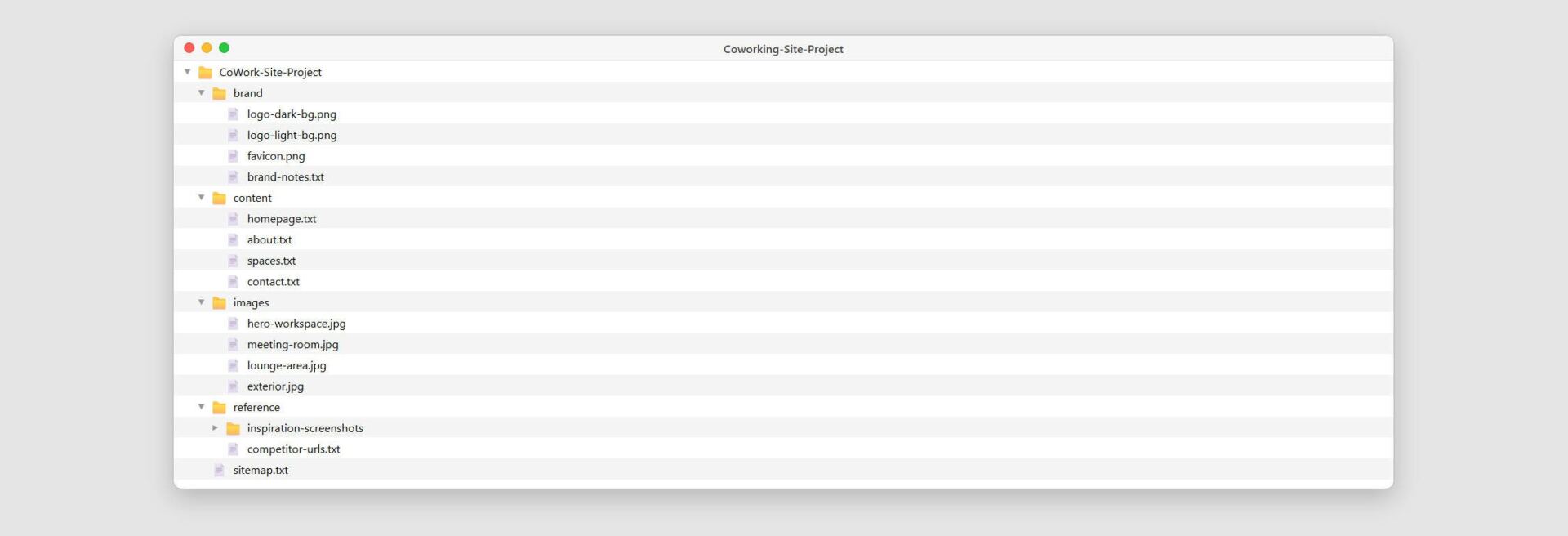 Example Folder Structure Prereqs Mockup
