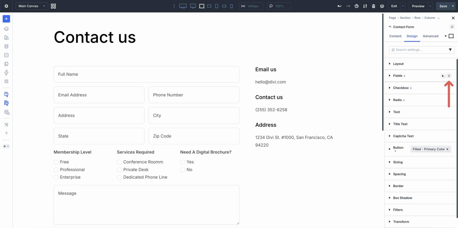 Create an Option Group Preset for form fields in Divi 5