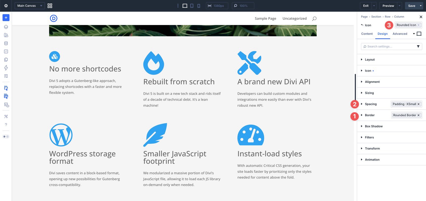 Icon Element Preset in Divi 5