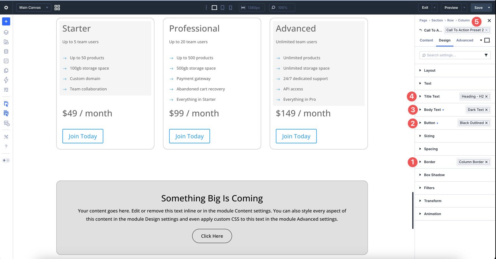 Multi-level preset nesting in Divi 5
