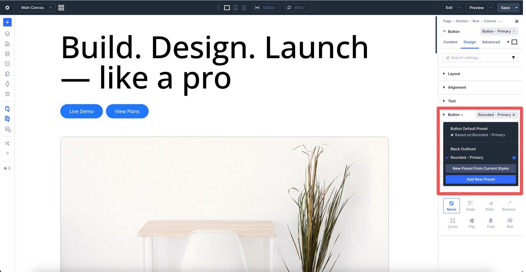 Naming presets in Divi 5