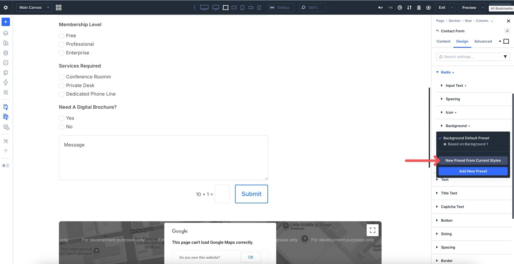 Create a new preset from current styles in Divi 5