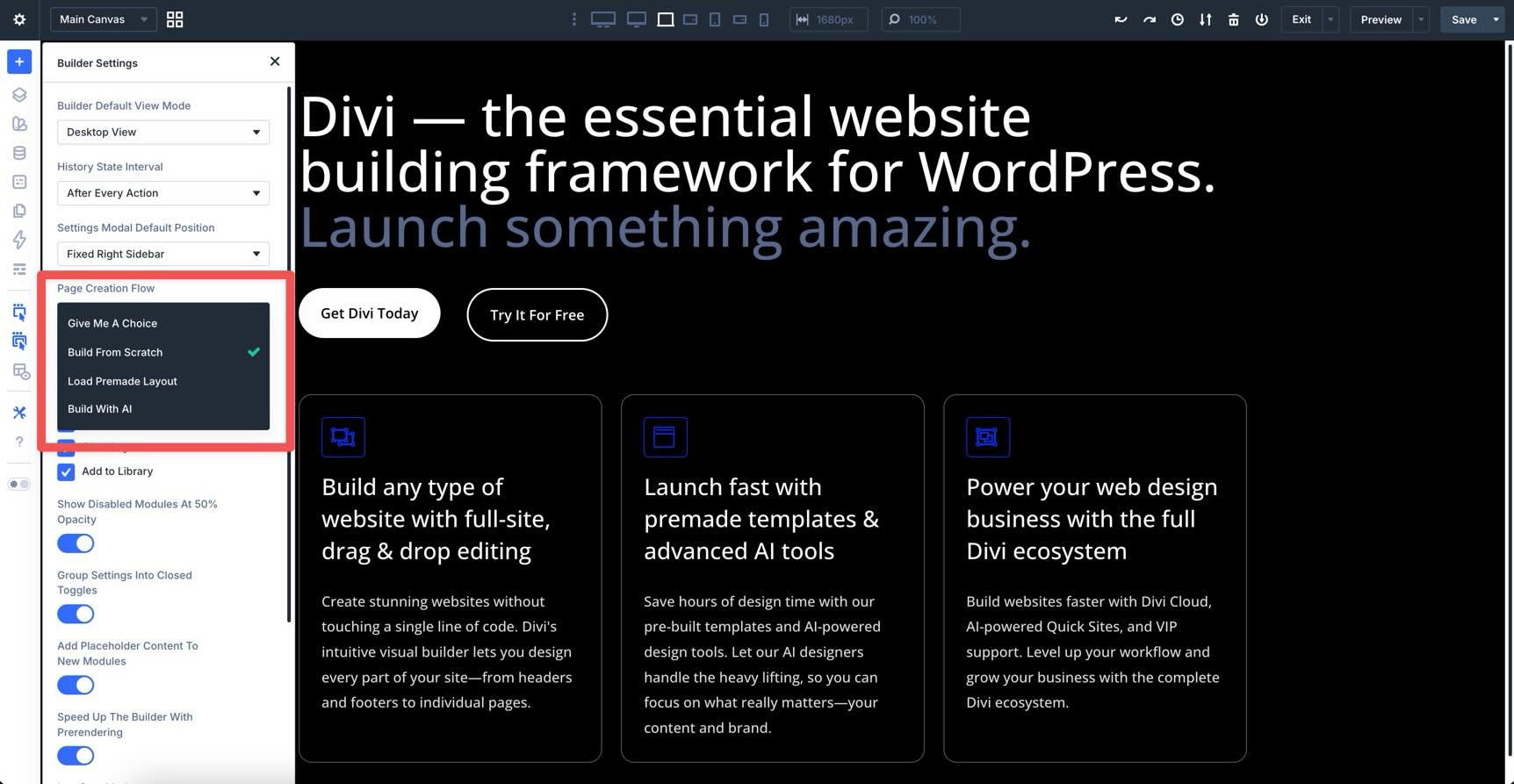 page creation flow
