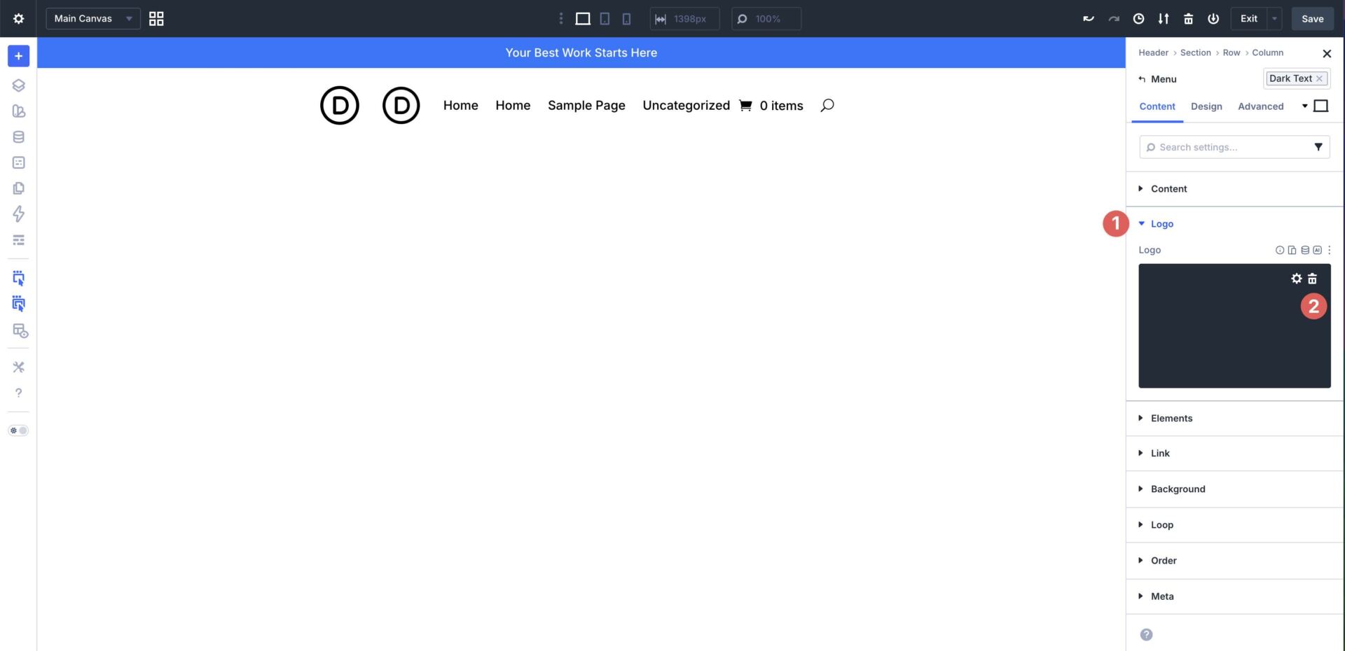 Remove the logo from the Divi Menu module