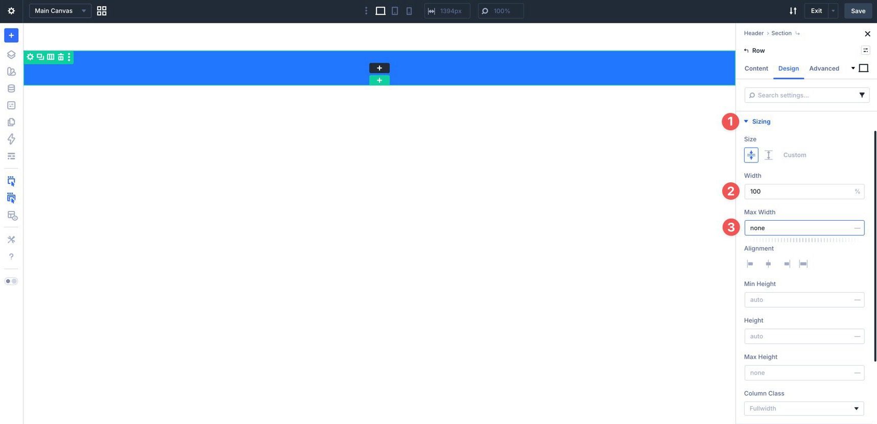 Set Row width and max width in Divi 5
