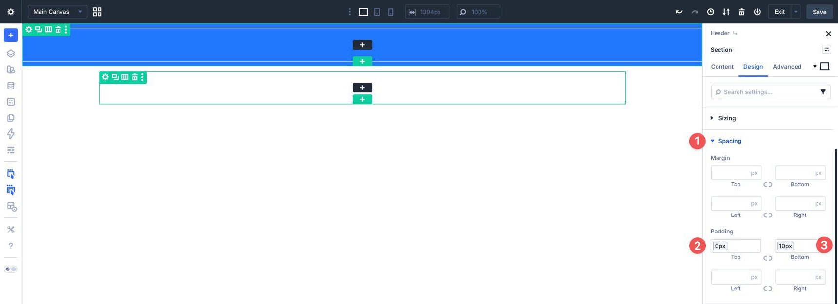 Set Section spacing in Divi 5