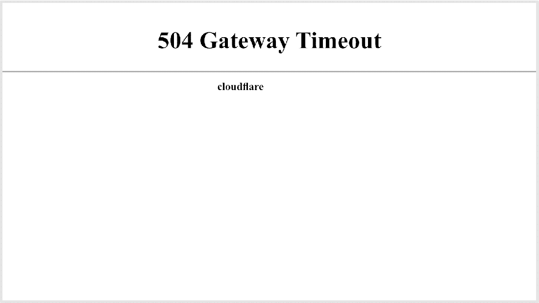 504 gateway timeout error