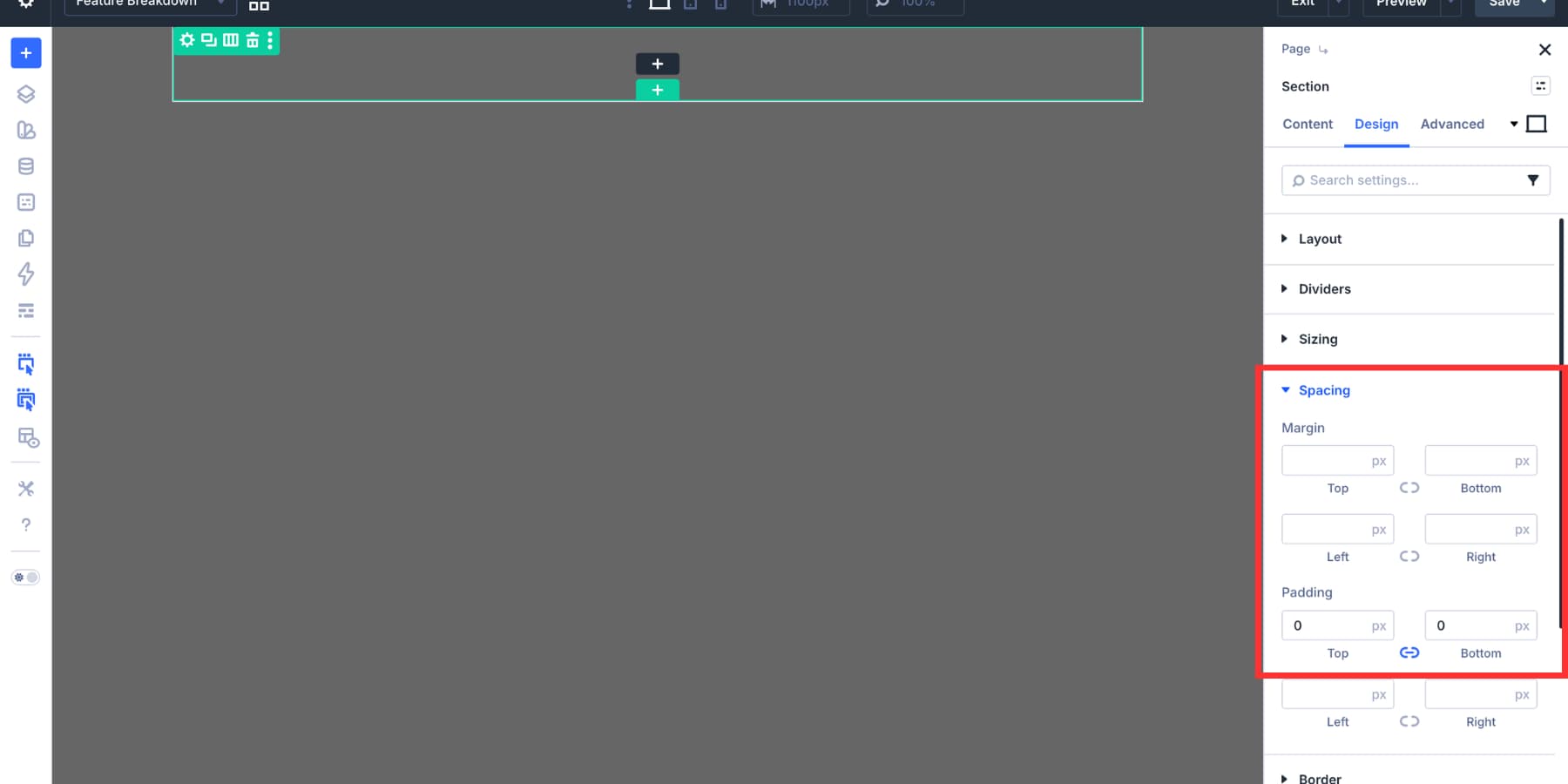 Remove section padding for a full-screen modal overlay in Divi 5