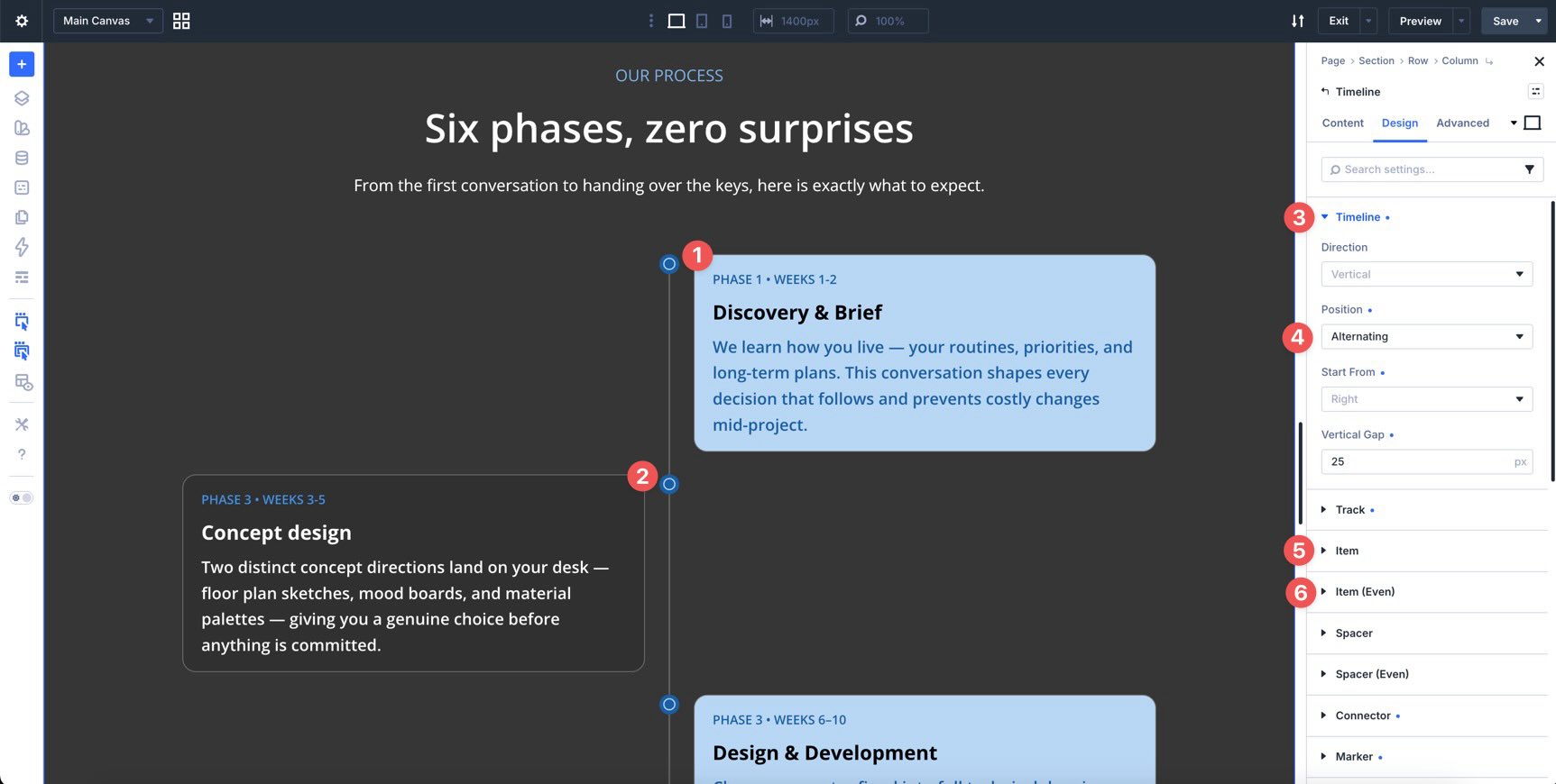 Alternating Timeline Items in Divi 5
