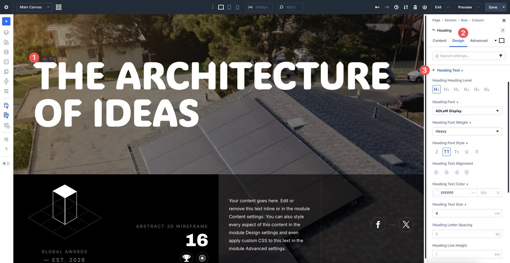 adjusting text styles in Divi 5
