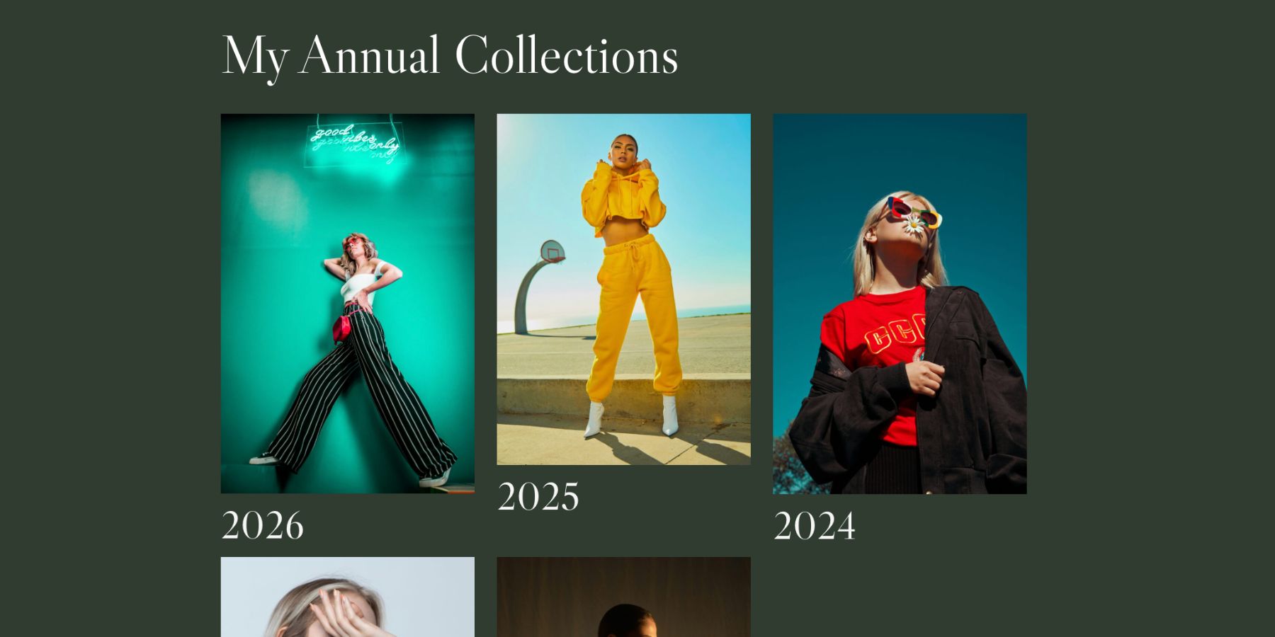 Portfolio grid with inconsistent project image sizes before applying Aspect Ratio